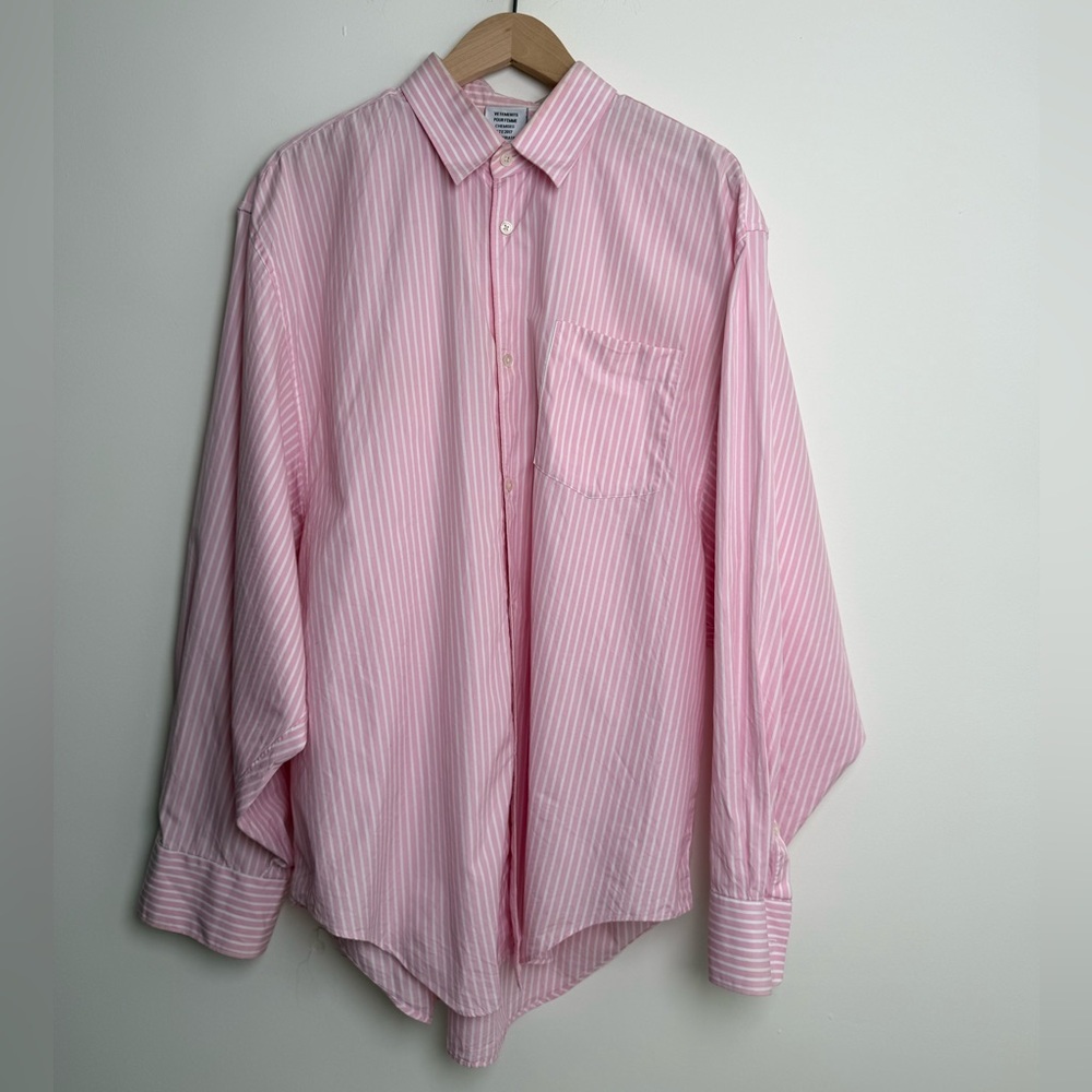 Vetements Light Pink Striped Button Down Shirt